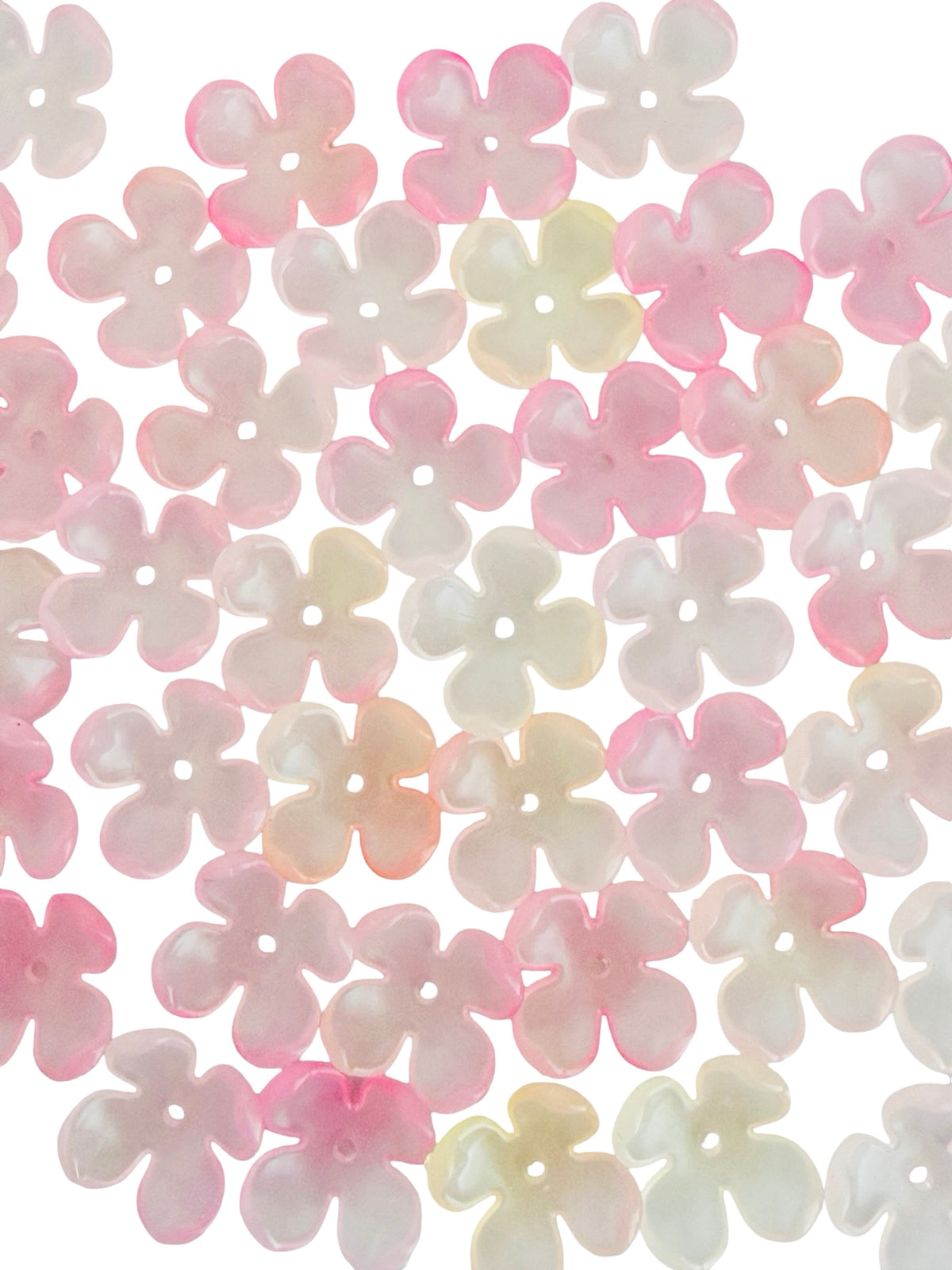 14mm Acrylic Hydrangea Flower Petal Beads • 4-Petal • Transparent Purple, Pink or Random Mix Colors