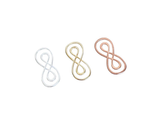 Double Infinity Charm • Sterling Silver • Gold over Silver • Rose Gold over Silver • Sold Individually