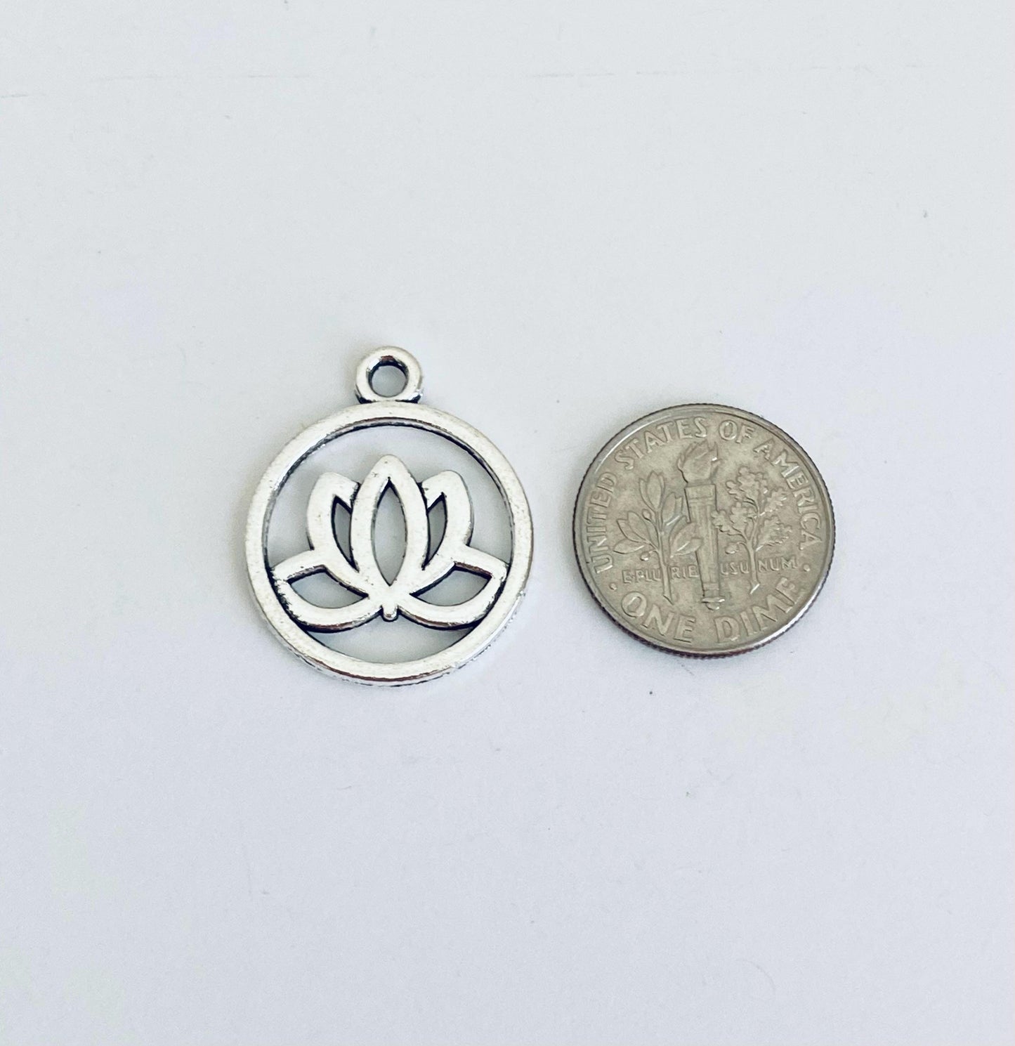 Base Metal Lotus Flower Charm