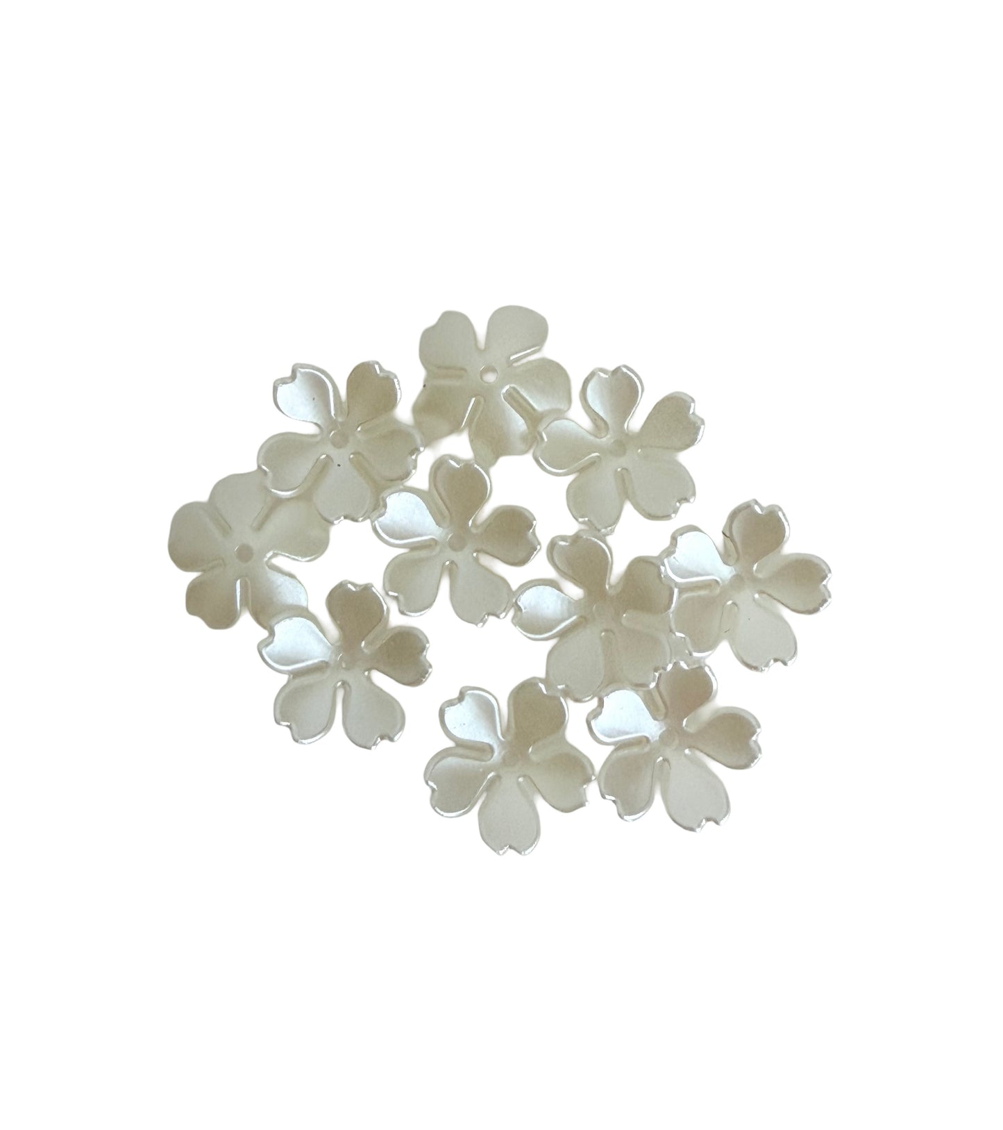 White Acrylic Cherry Blossom Flower Beads