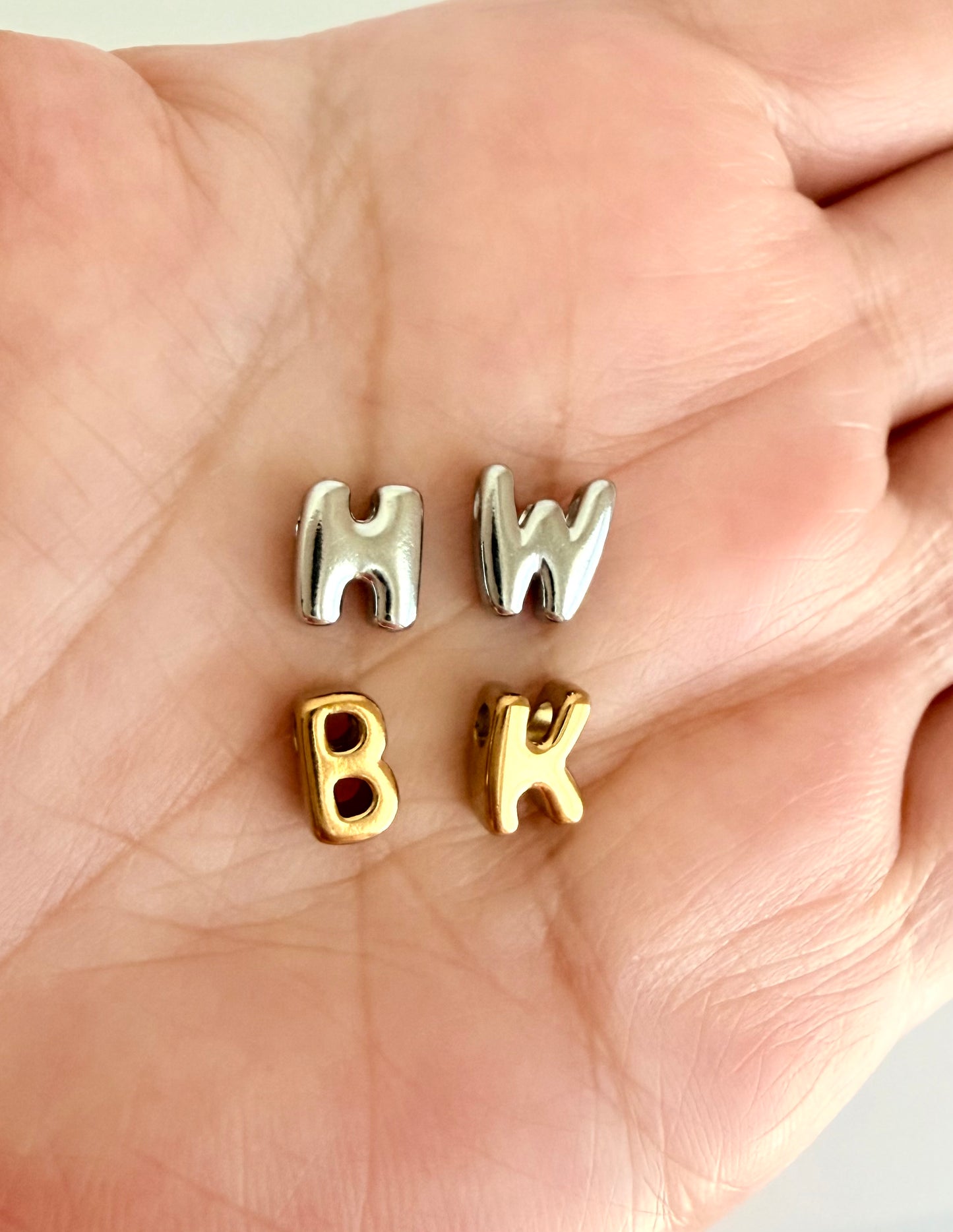 Stainless Steel 3D Initial Charm • Sold Individually