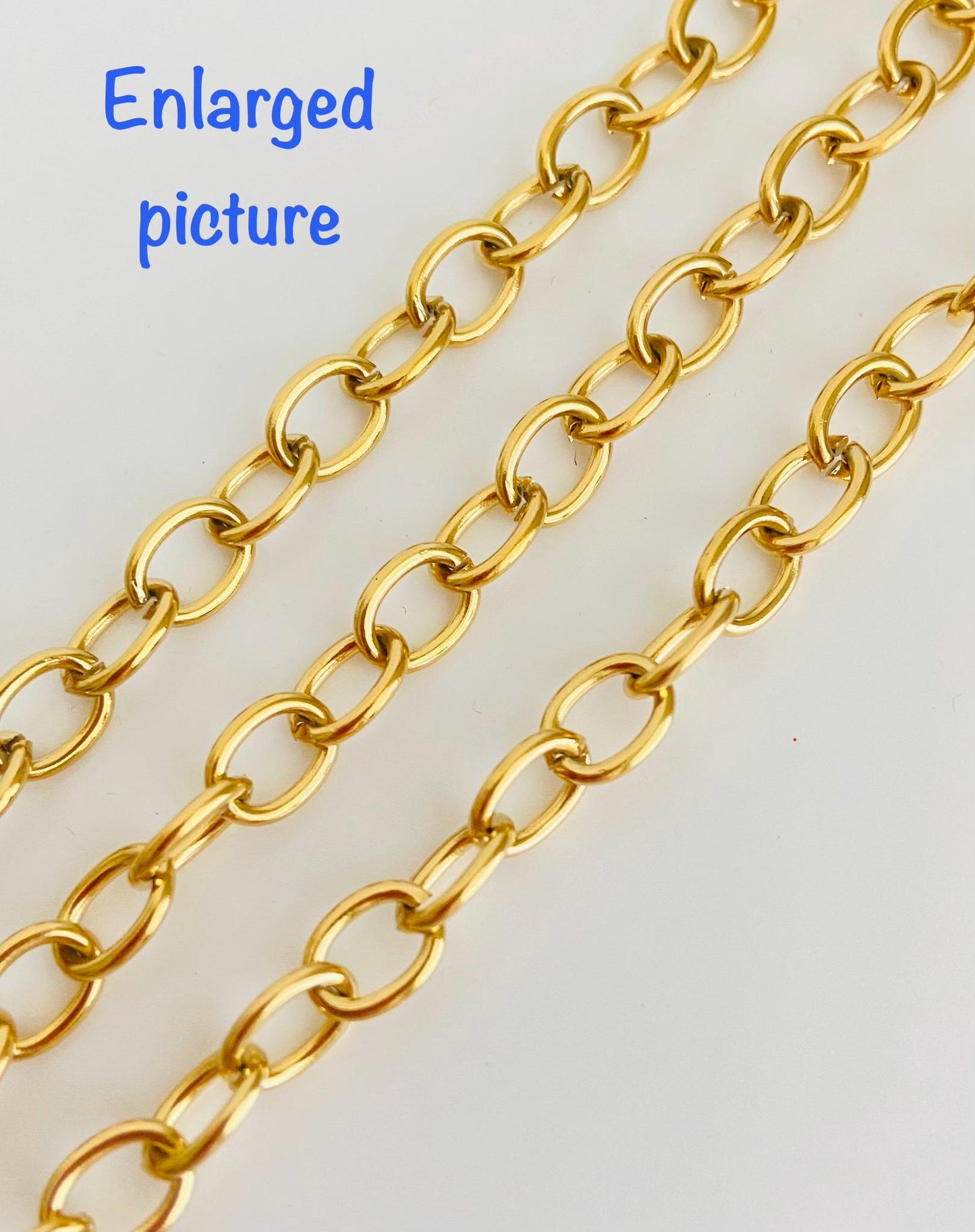 6x8mm 18K Gold Over Stainless Steel Oval Chain • Jewelry Chain by the Foot for DIY Crafting & Supplies