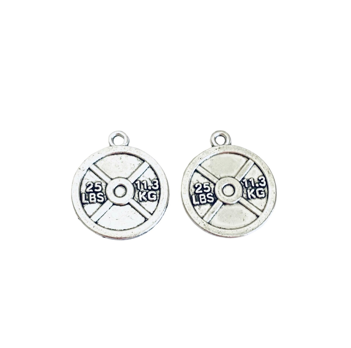 Base Metal Dumbbell Plate Charm