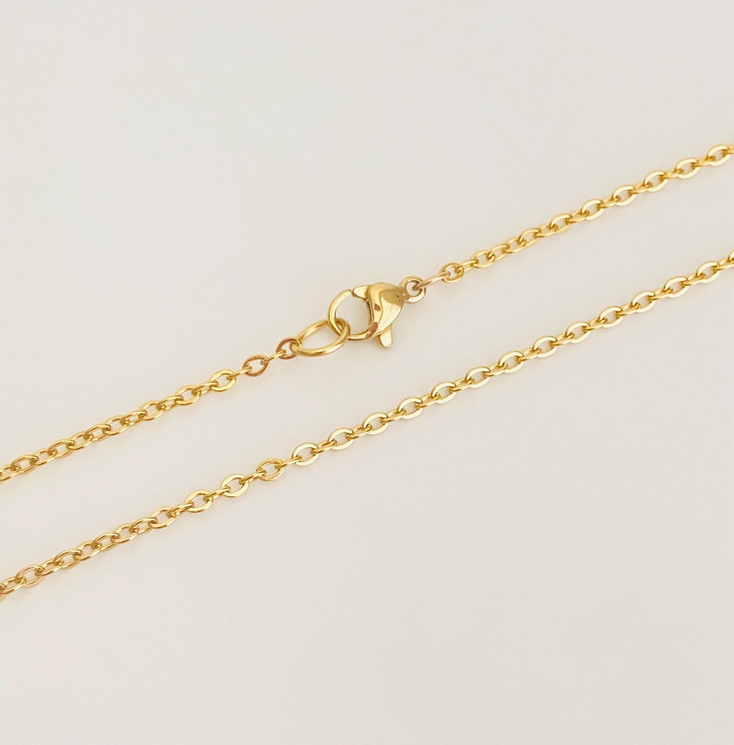 Gold over Stainless Steel Flat Cable Chain Necklace