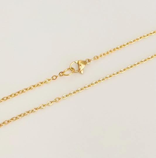 Gold over Stainless Steel Flat Cable Chain Necklace