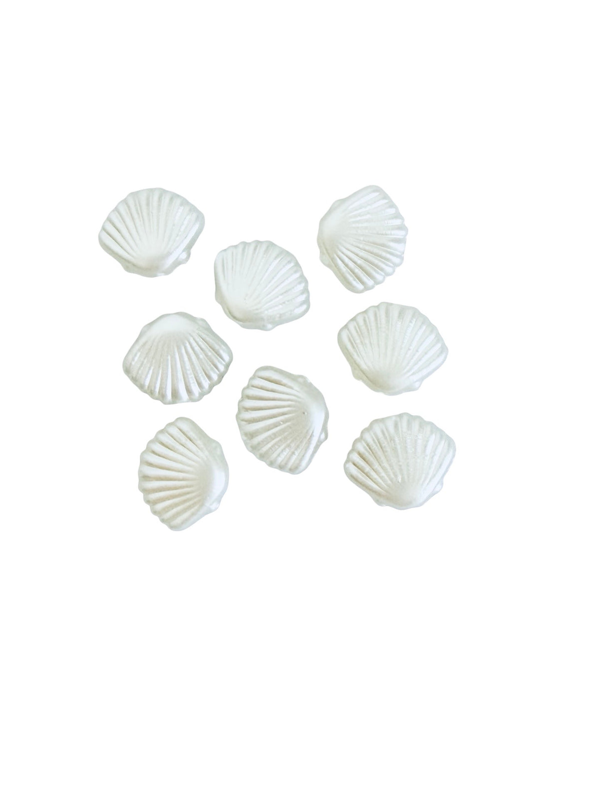 Faux Pearl Clam Shell Beads • 12mm x 10mm • Shell Beads for Jewelry Making