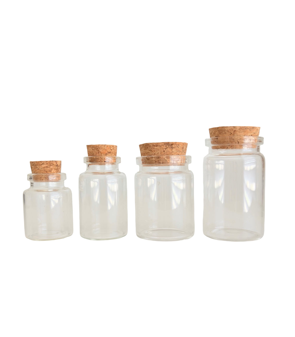 Mini Glass Bottles with Cork Stoppers • Small Clear Glass Vials for Crafts