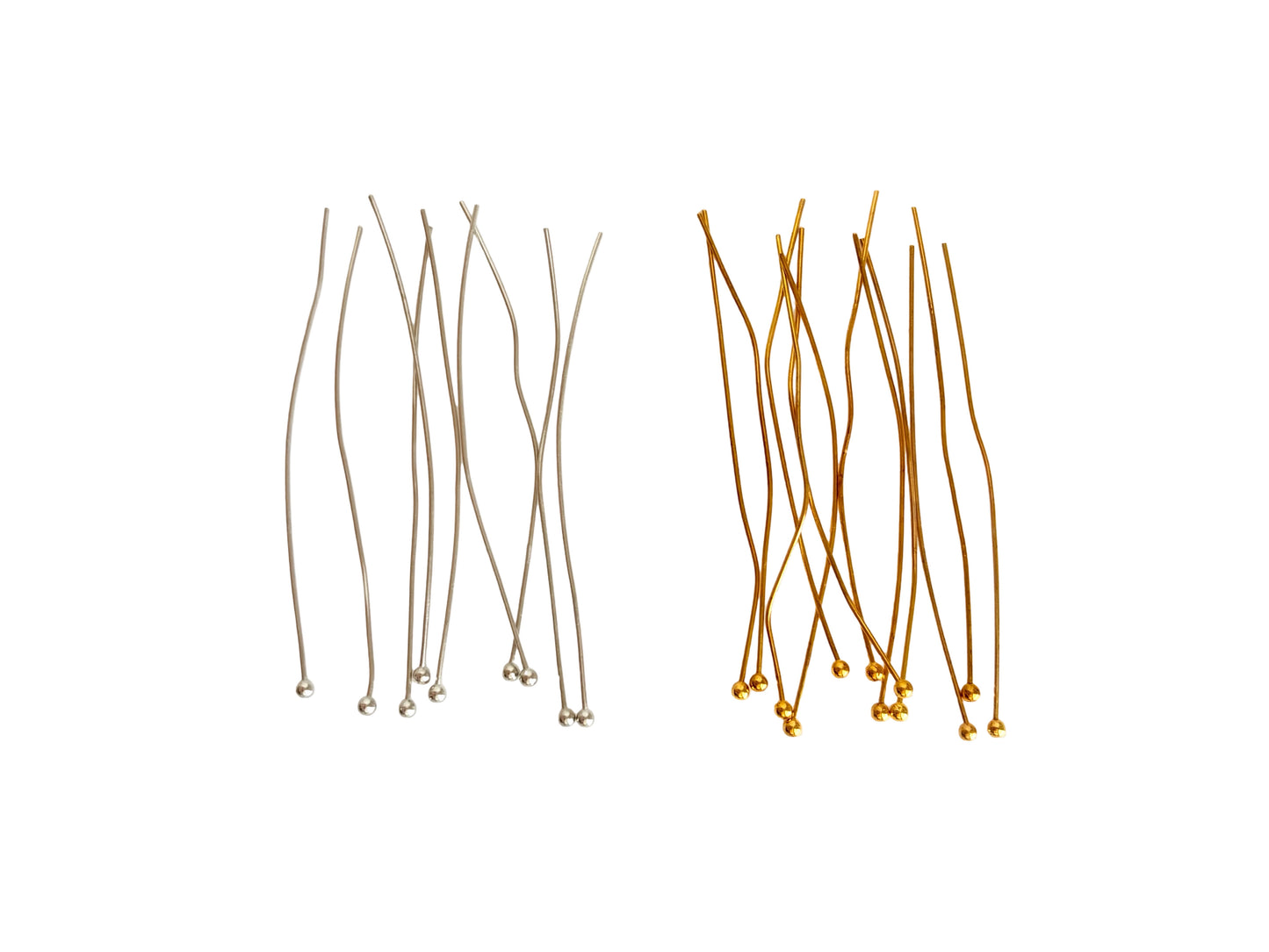 Base Metal Ball Head Pin (24 gauge) • 0.6mm x 50mm Head Pins
