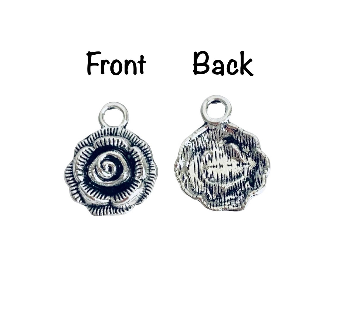 Base Metal Small Rose Charm