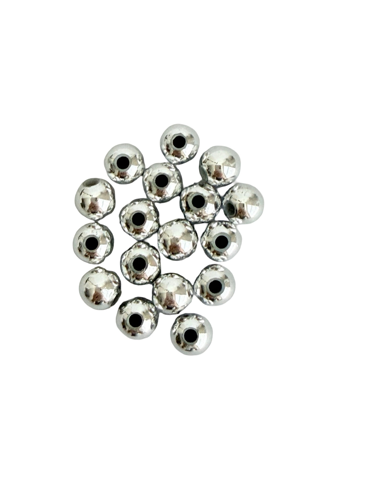 6mm Round Silver Acrylic Beads • Metallic Beads for Jewelry Making