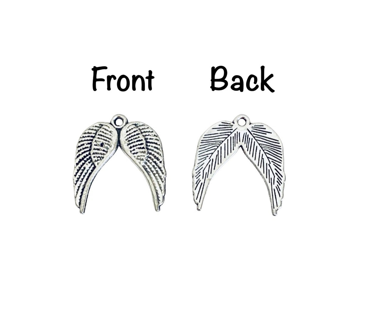Base Metal Angel Wings Charm