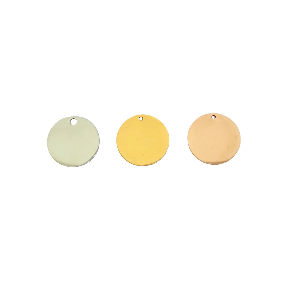 16mm Shiny Round Blanks • Stainless Steel • Gold over Stainless • Rose Gold over Stainless