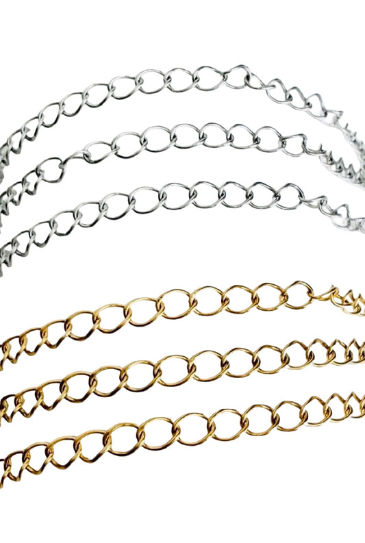 4mm x 5mm Extension Chain • Stainless Steel • Gold over Stainless Steel • Sold by the Foot