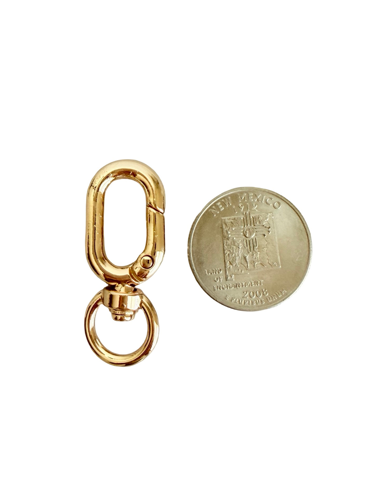 Oval Clip-On Clasp Connector • Silver or Champagne Gold