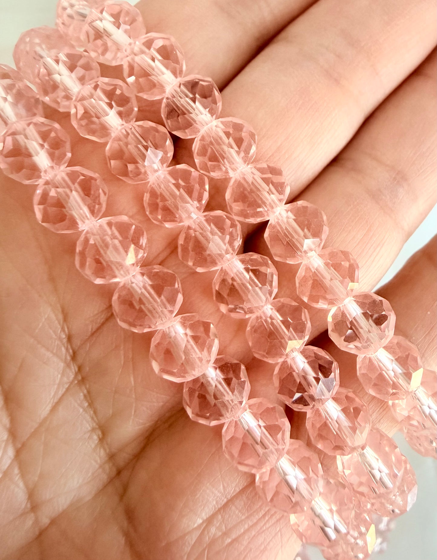 8mm Faceted Rondell Glass Crystal Beads