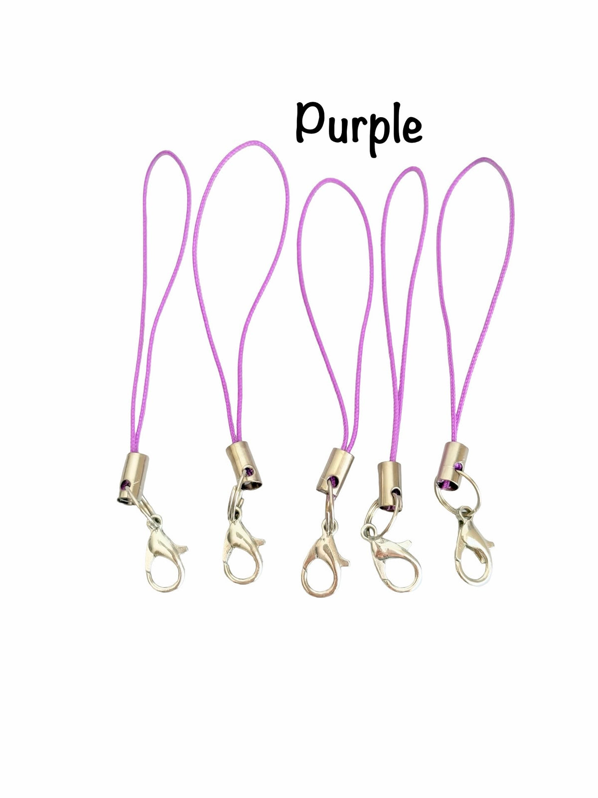 Small Cell Phone Charm Strap with Split Ring & Lobster Clasp • Phone Charm Holder