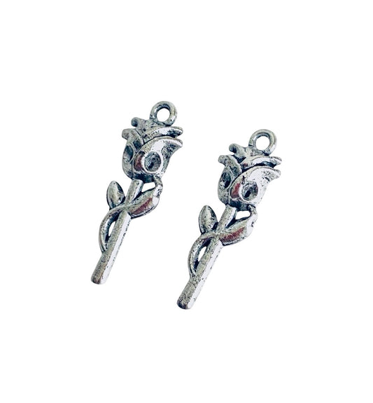 Base Metal Small Rose Charm
