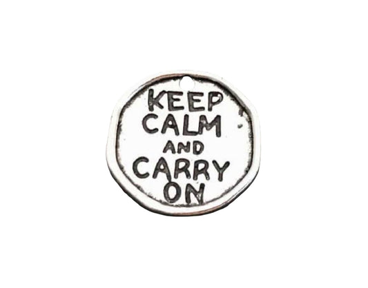 Base Metal Keep Calm and Carry On Charm