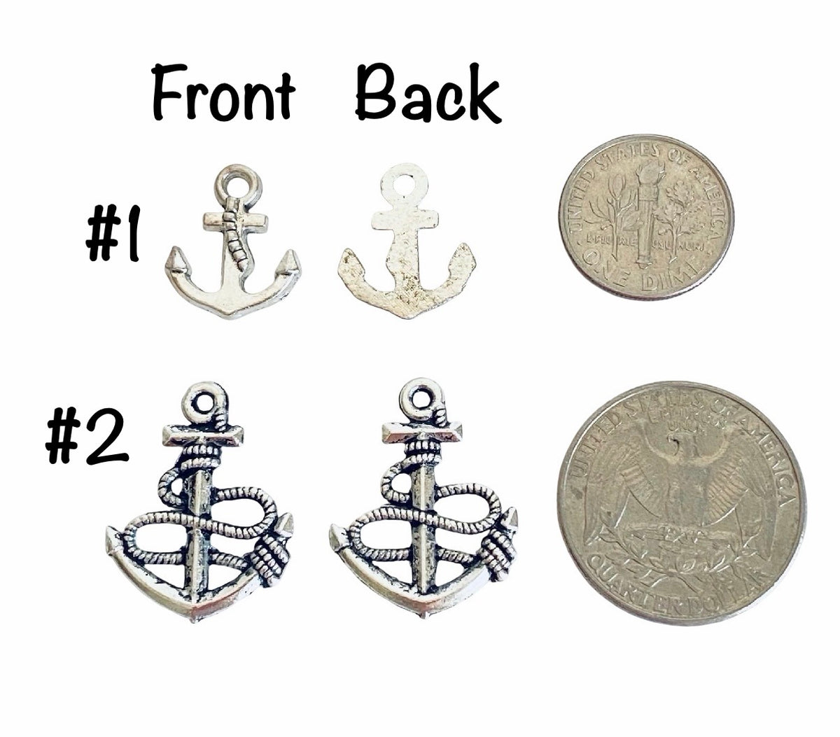 Base Metal Anchor Charms