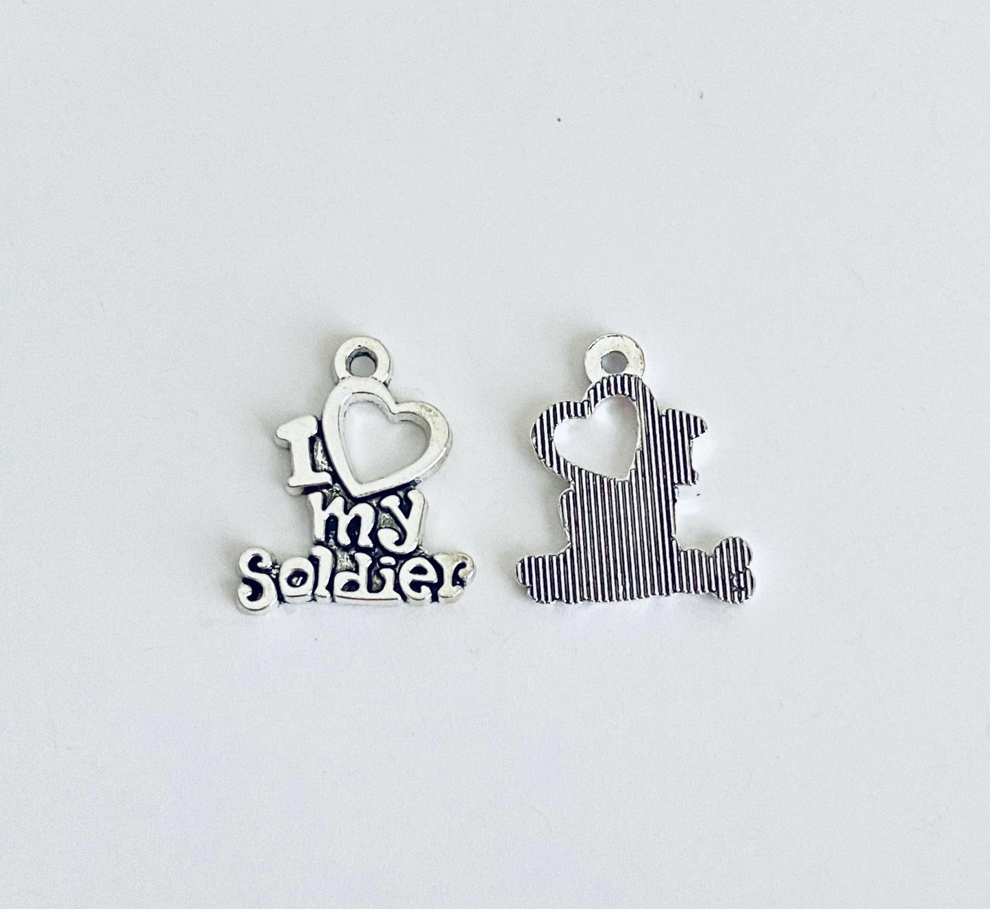 I Love My Soldier Charm