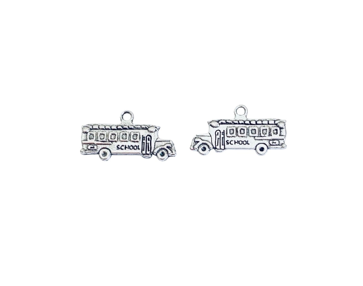 Base Metal School Bus Charm
