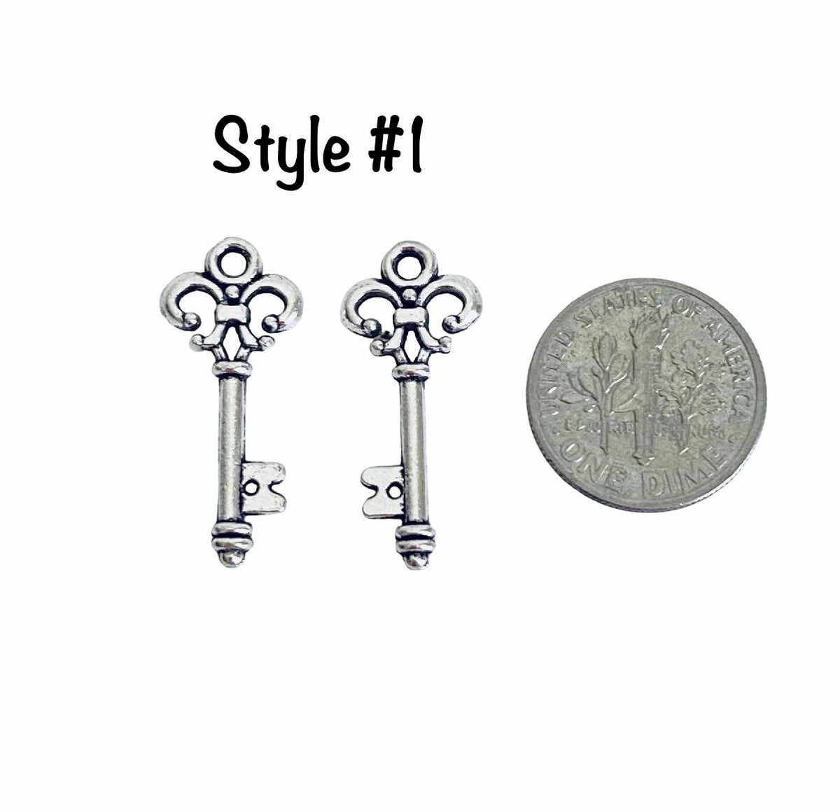 Base Metal Key Charms