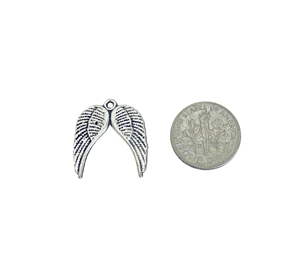 Base Metal Angel Wings Charm