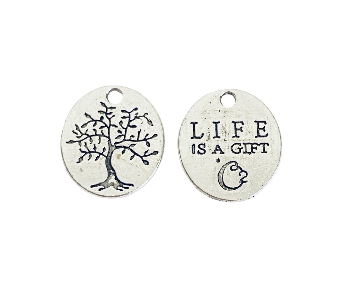 Base Metal “Life is a Gift” Charm