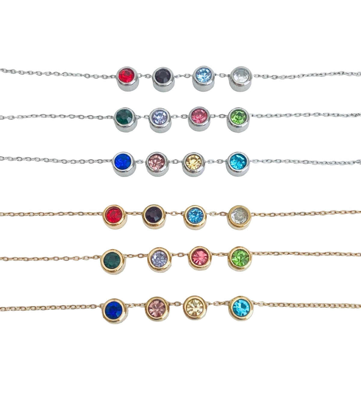 6mm Glass Birthstone Charm • Stainless Steel • Gold over Stainless Steel • Sold Individually
