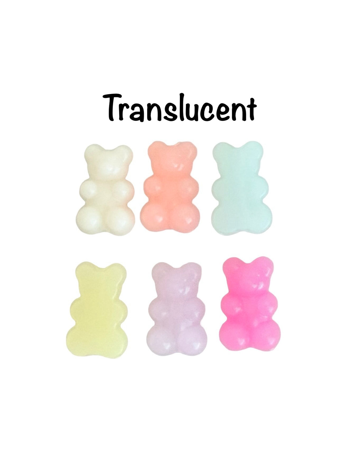 Acrylic Bear Beads • Random Mix of Transparent OR Translucent Bear Beads for Jewelry Making • Assorted Colors