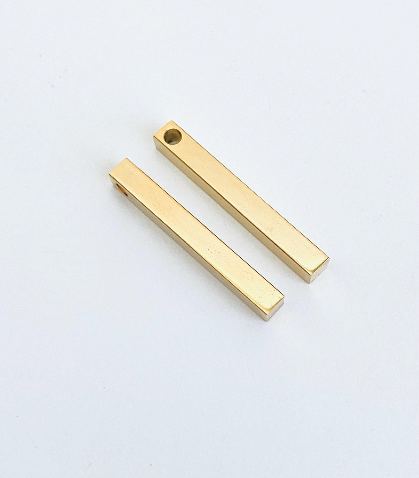 4-Sided Gold Stainless Steel Long Blank (5mm x 40mm)