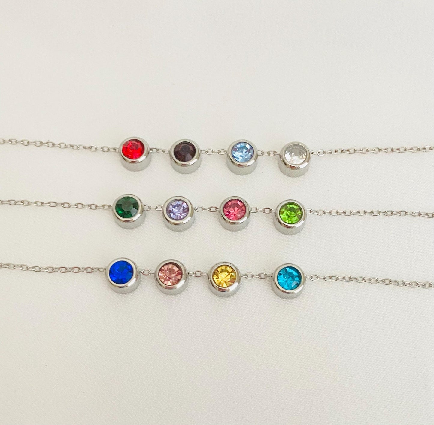 Stainless Steel Glass Birthstone Charm (6mm)