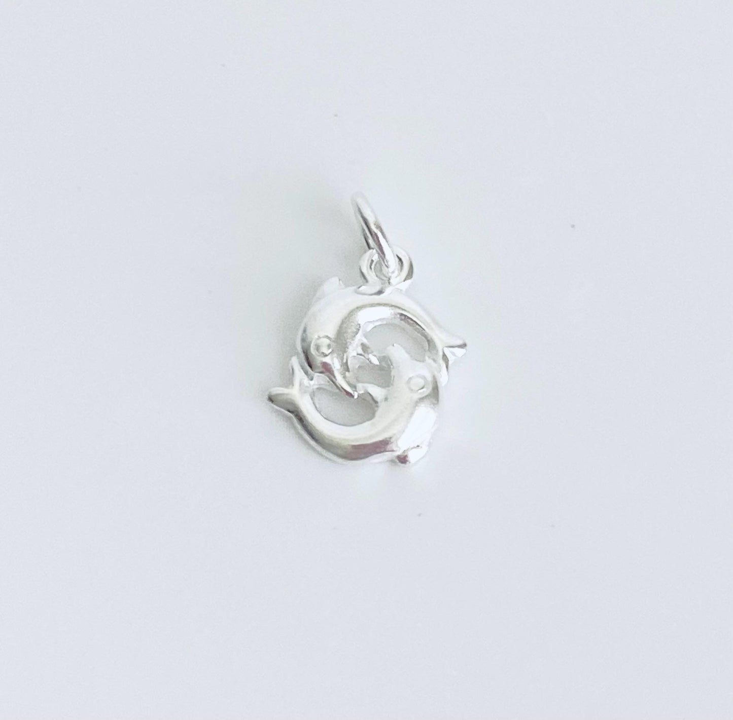 Sterling Silver Double Dolphin Charm