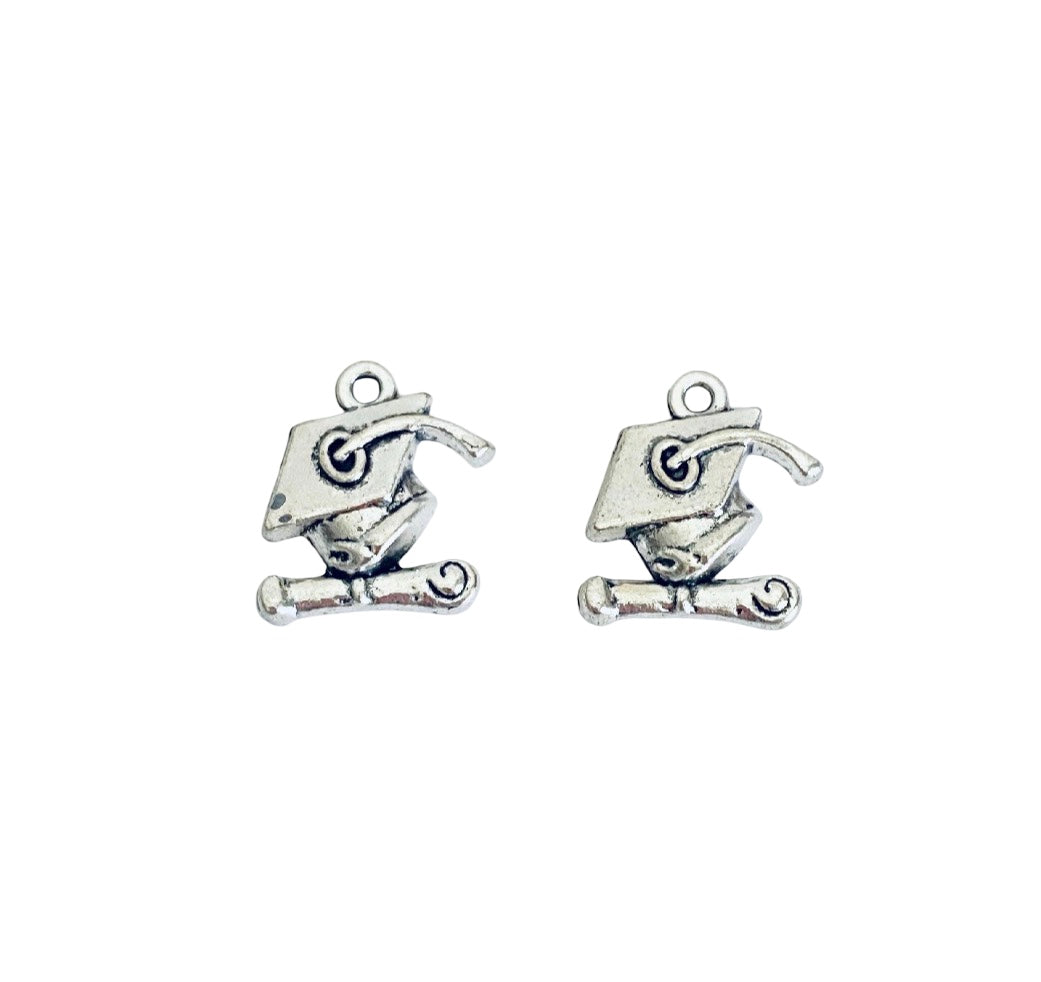 Base Metal Small Graduation Cap Charm