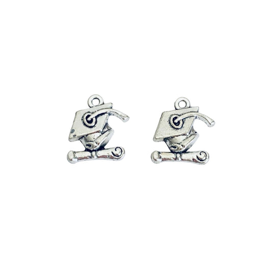 Base Metal Small Graduation Cap Charm