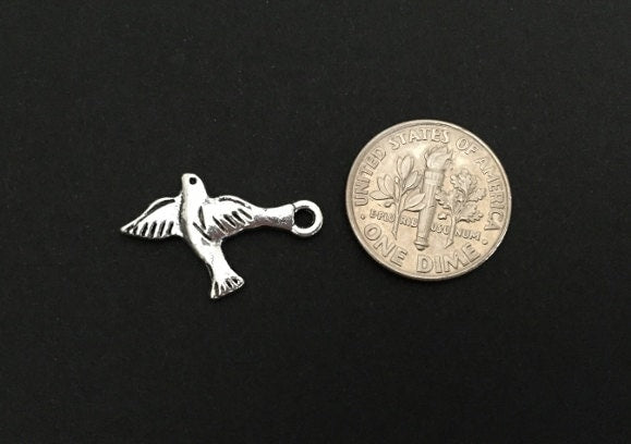 Base Metal Dove Charm