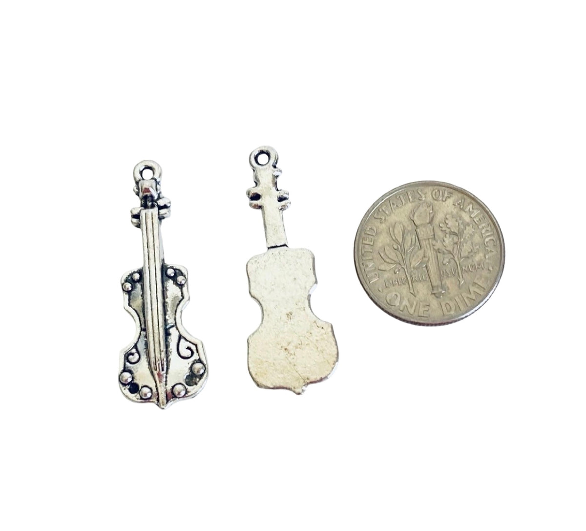 Base Metal Musical Instrument Charms (Saxophone • Trumpet • Guitar • Violin)