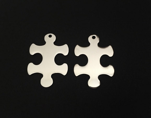Stainless Steel Puzzle Pendant Blank (23x33mm) – Custom Engravable Jewelry & Craft Supplies