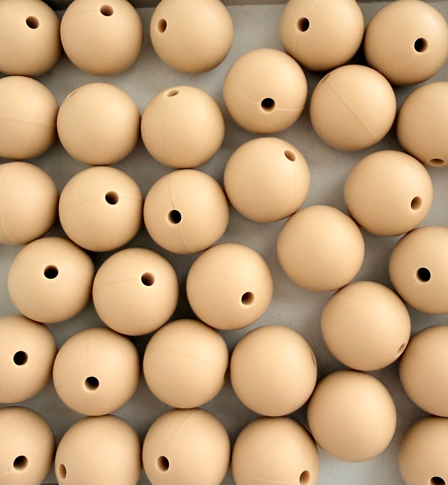 15mm Beige Silicone Beads • Round Beads (Sold Per Piece) for Jewelry Making, Keychains & DIY Crafts