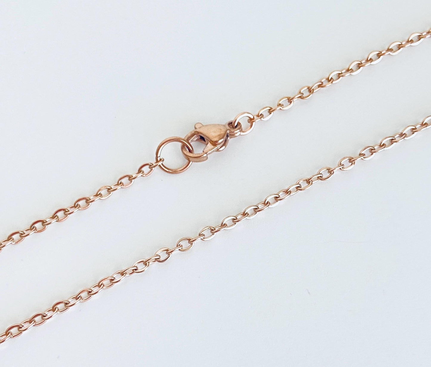 Dainty Rose Gold Stainless Steel Flat Cable Chain Necklace