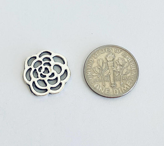 Base Metal Small Rose Charm
