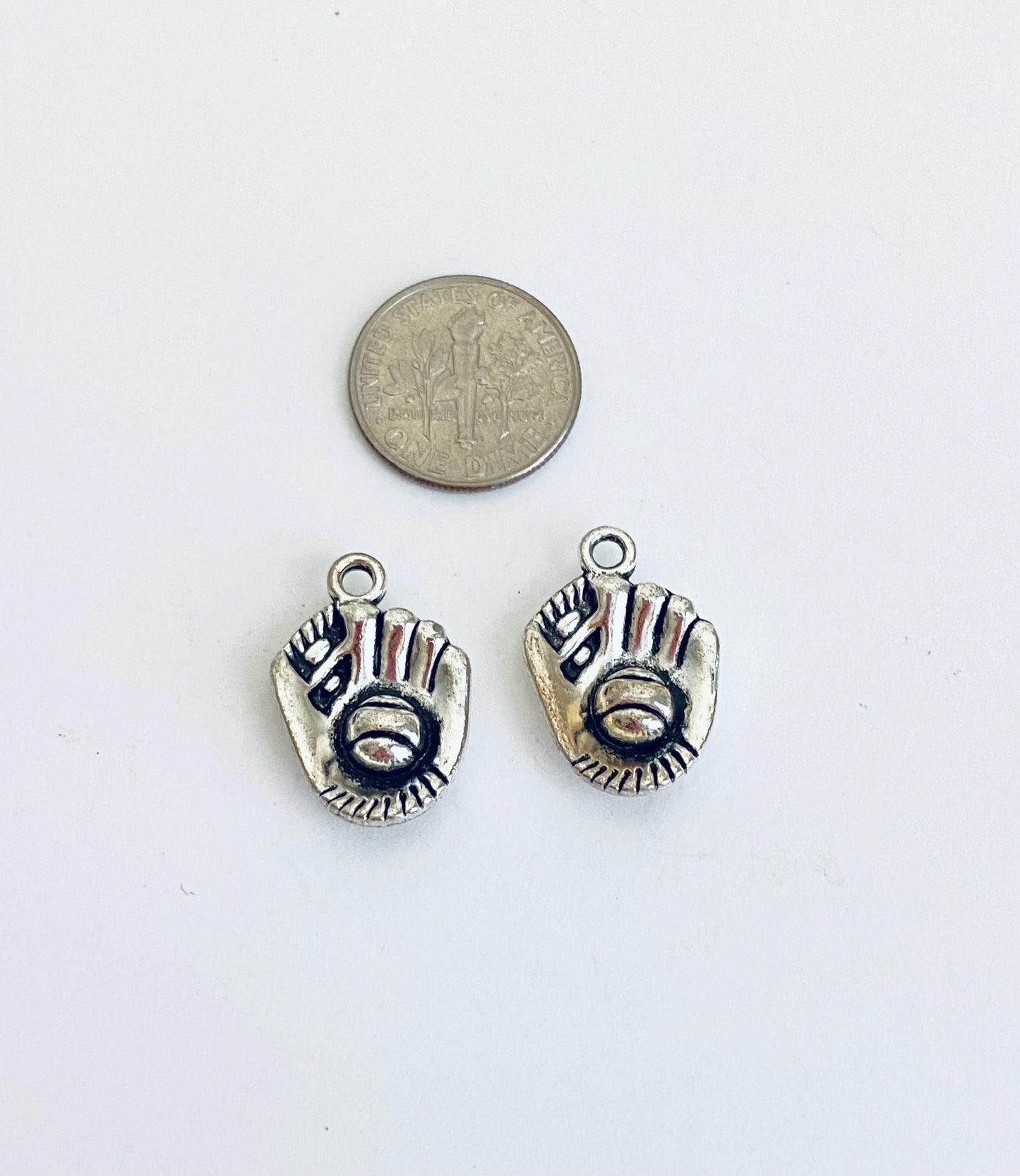 Base Metal Baseball Mitt Charm