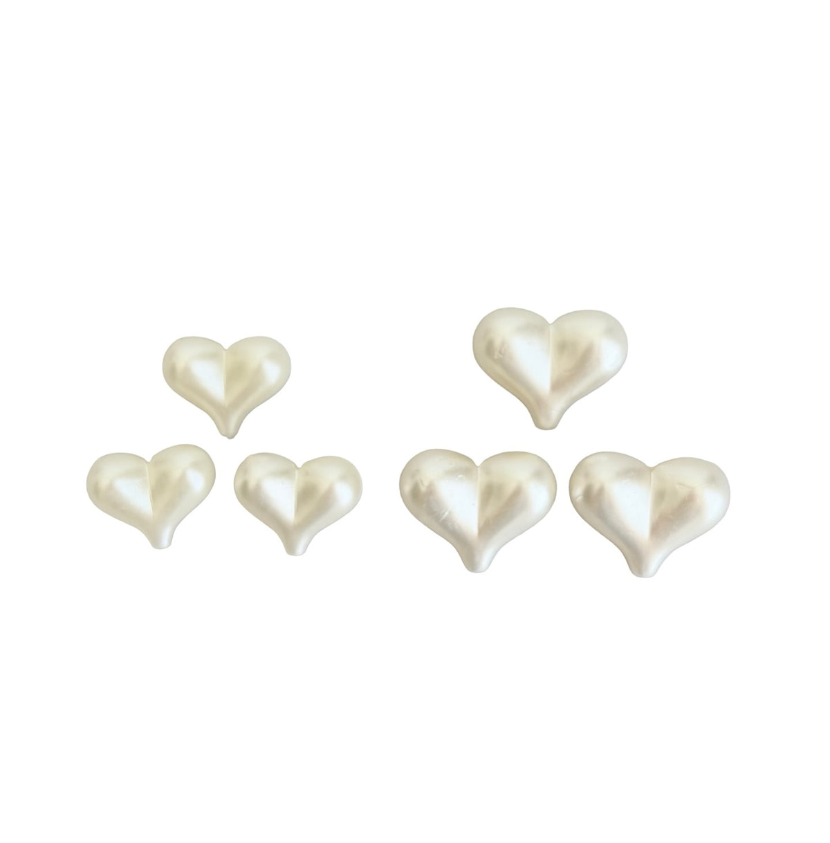 Faux Pearl Puffy Heart Beads • Acrylic Heart Beads for Jewelry Making • 2 Sizes