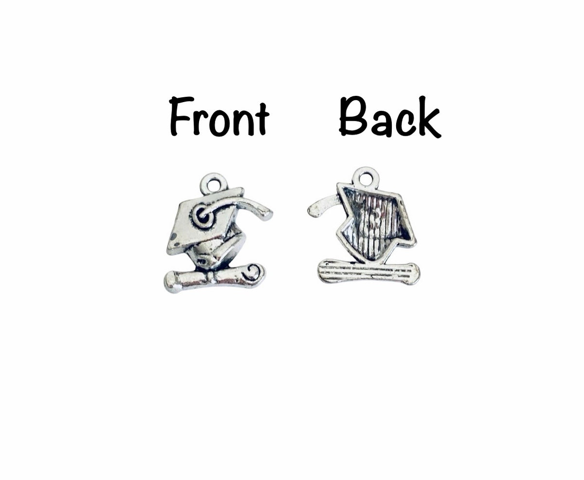 Base Metal Small Graduation Cap Charm