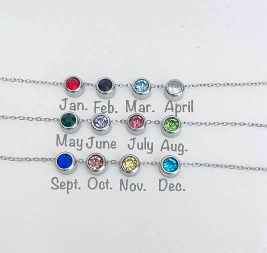 6mm Glass Birthstone Charm • Stainless Steel or Gold Over Stainless Steel Birthstone Charm for Necklaces, Bracelets & Jewelry Making