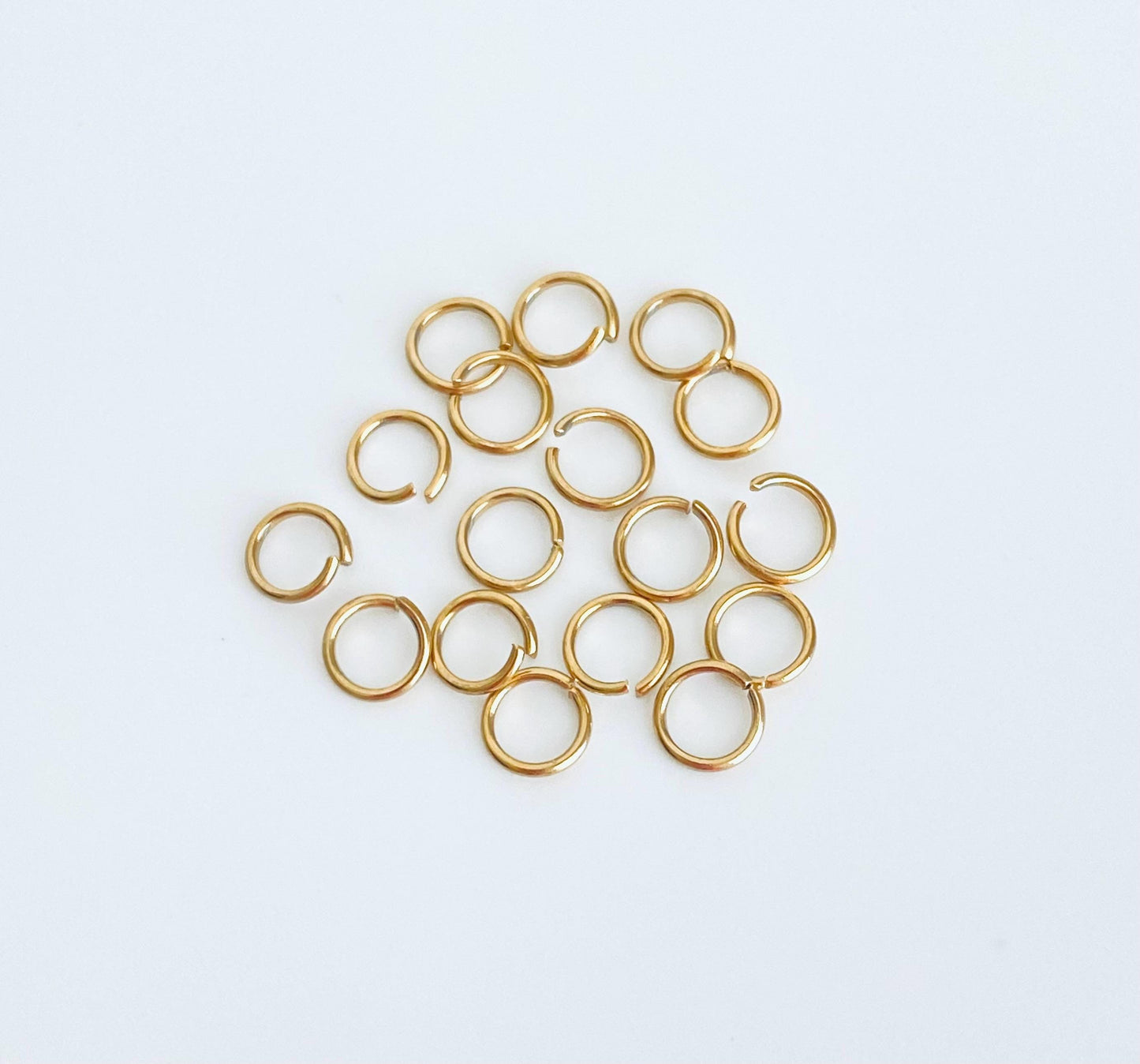 Gold over Stainless Steel Jump Rings (6mm)