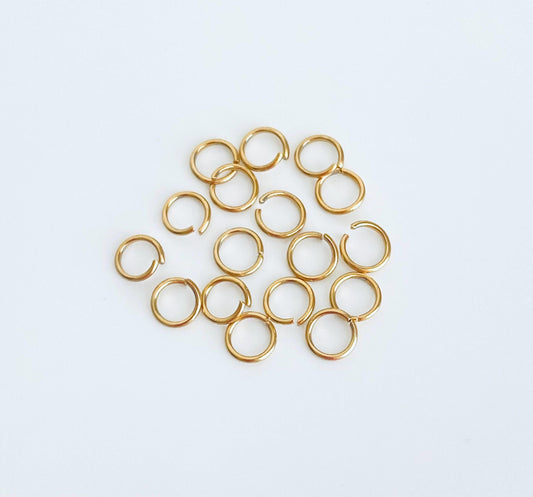 Gold over Stainless Steel Jump Rings (6mm)