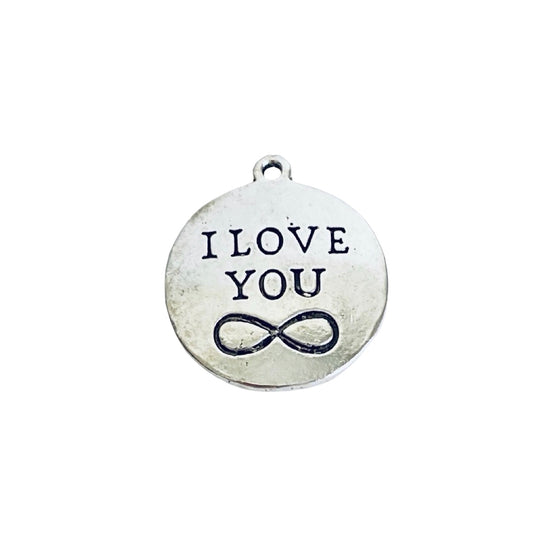Base Metal I Love You Infinity Charm