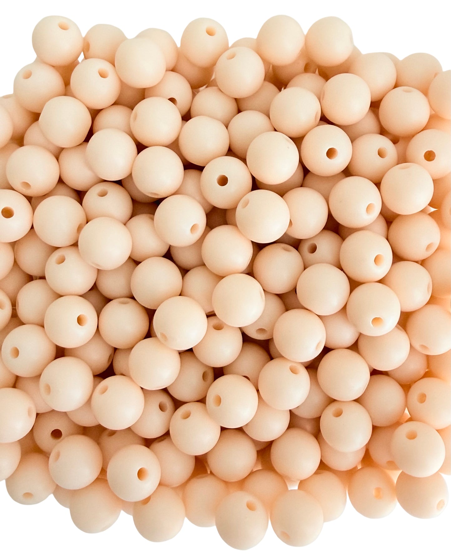 Matte Nude Peach Round Acrylic Beads • Soft Pastel Nude Peach Beads