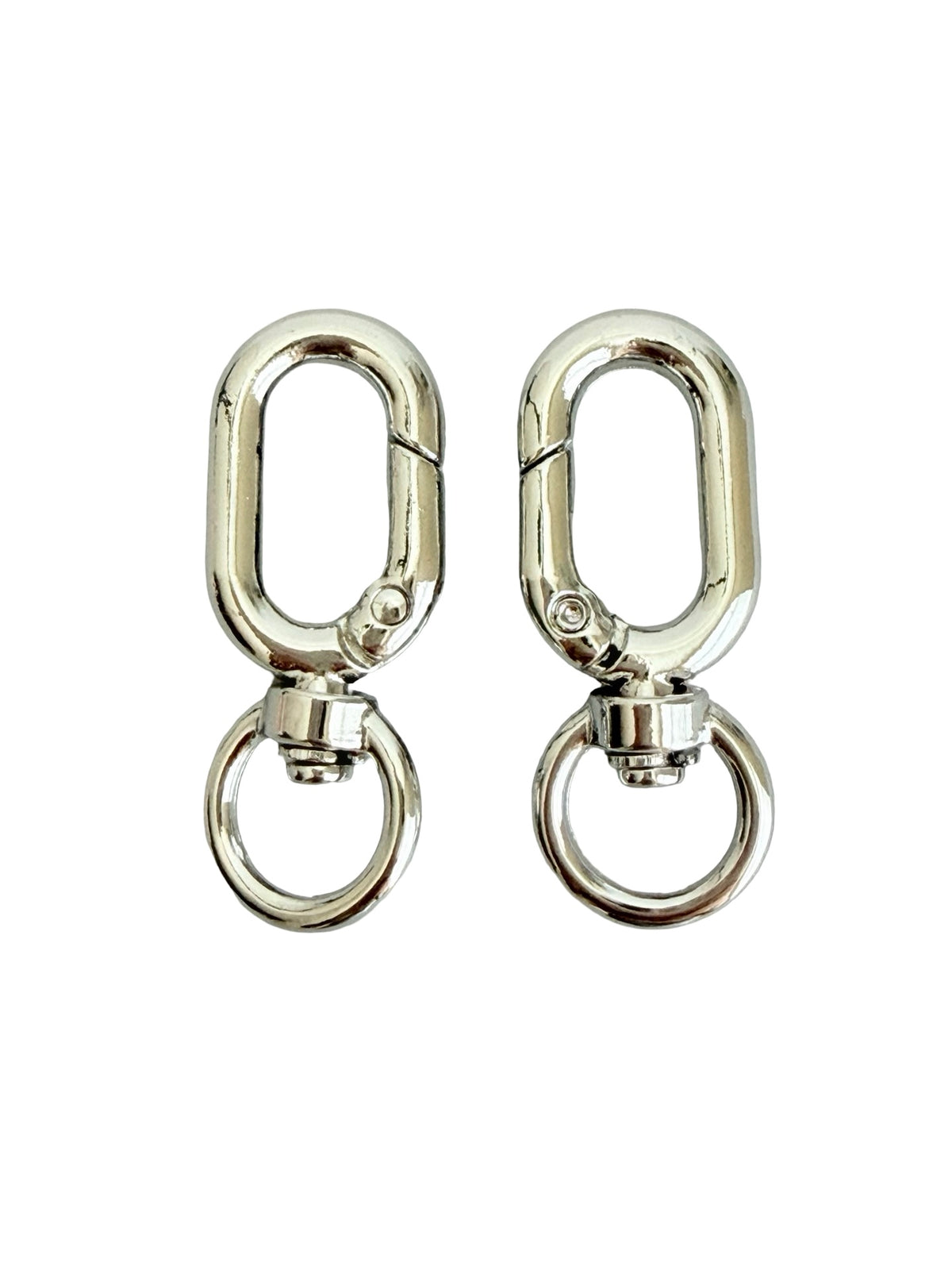 Oval Clip-On Clasp Connector • Silver or Champagne Gold